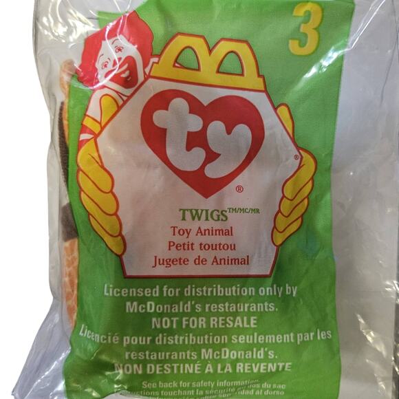 1998 McDonalds TY Teenie Beanie Babies Twigs 3 New in Package - Picture 1 of 2